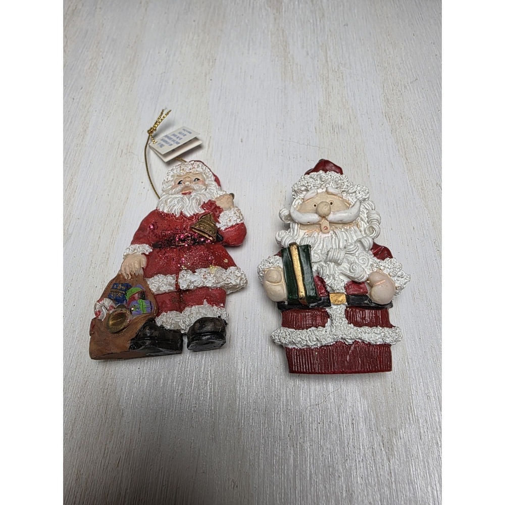 2 Marathon Ornaments - Santa from 2001, 2002